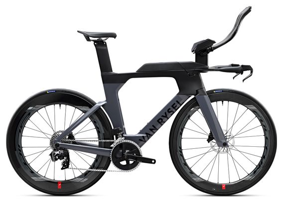 Vélo de Triathlon Van Rysel XCR Tri Sram Rival AXS 12V 700 mm Gris Noir 2025